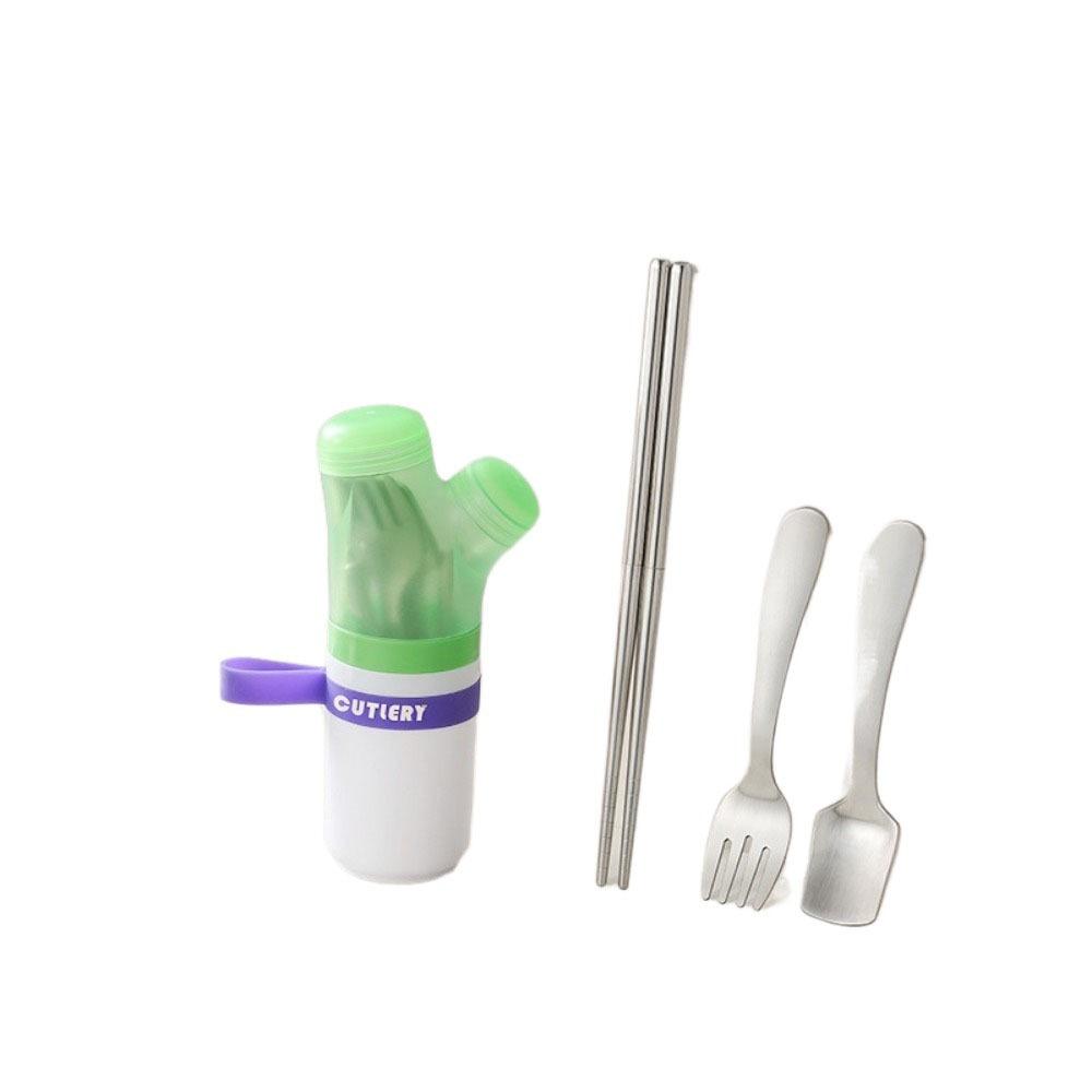 

Stainless Steel Spoon and Chopstick Set Scallion Shape Cutlery Set Cute Spoon Fork Office Style CS