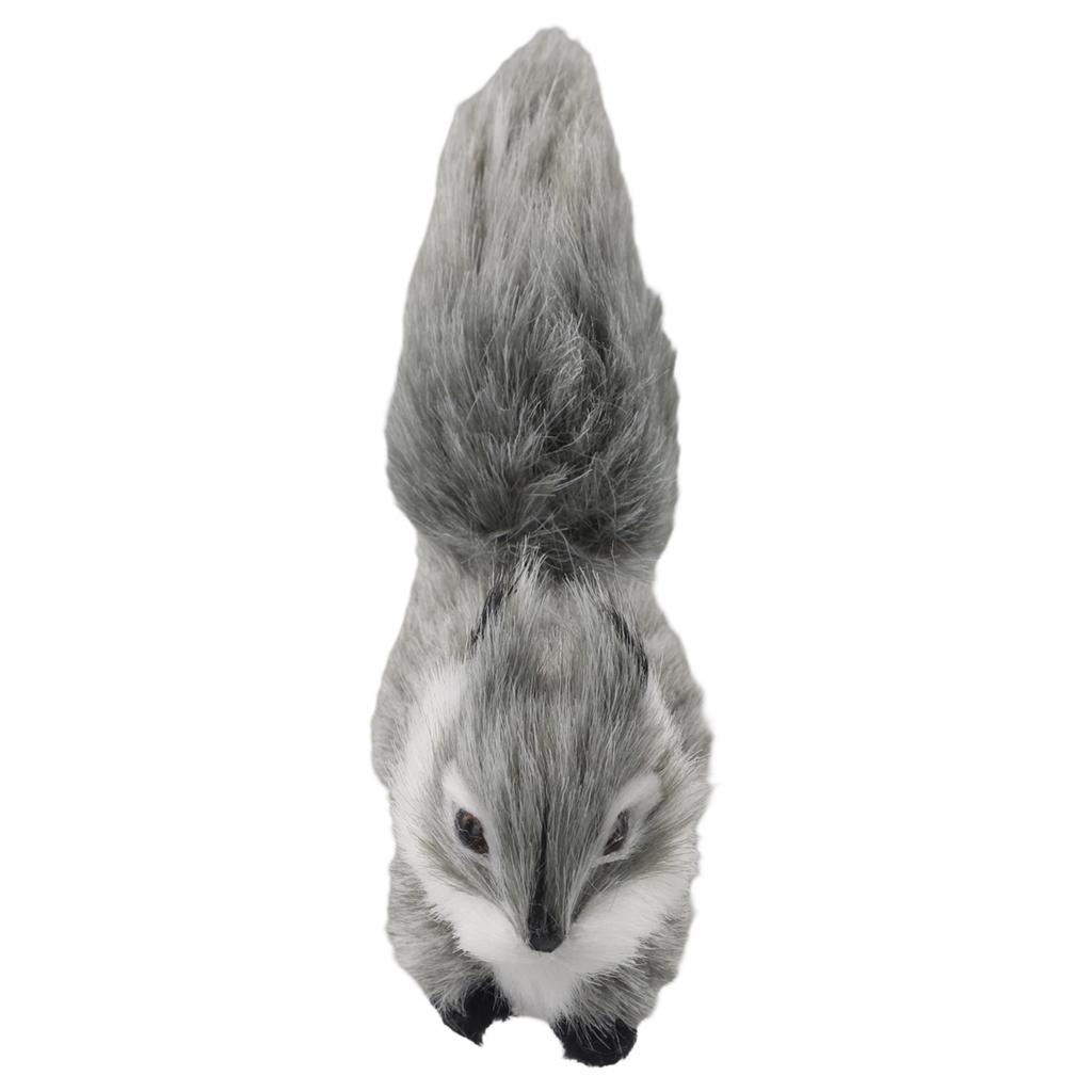 Artificial Squirrel Figurine Miniature Plush Simulation Fake Animal Table