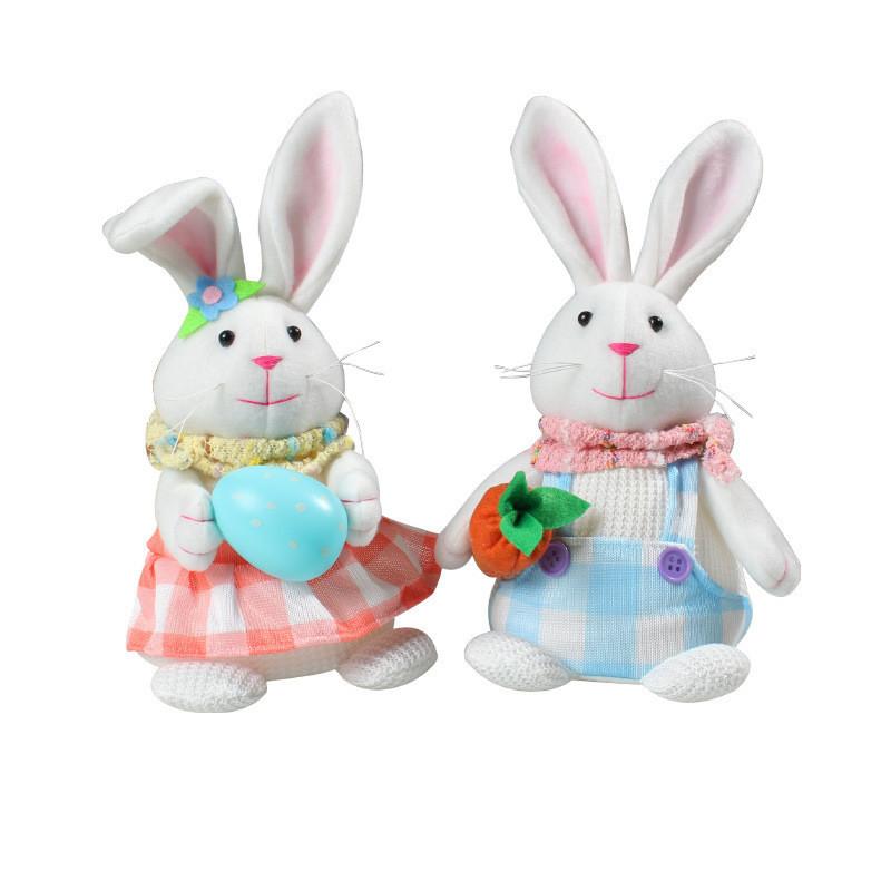 Rabbit Standing Plush Toy Cartoon Shaped Radiant Carrot Egg Decoration Easter