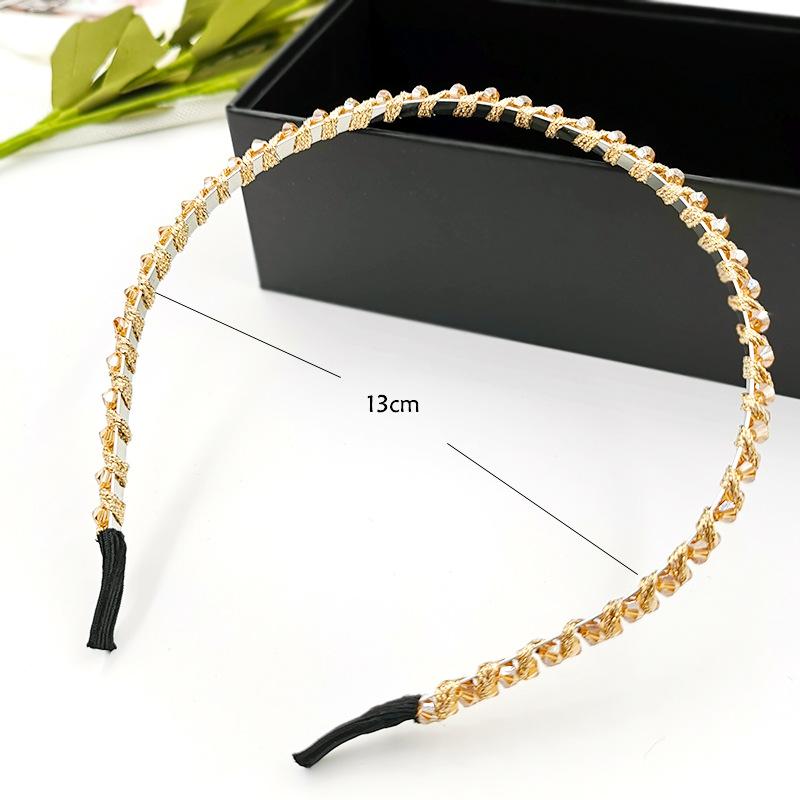 Fashion Girls Hair Accessories Crystal Hair Band Hair Hoop for Women Rhinestone Bezel Headwear Thin Headband Chic Hairbands