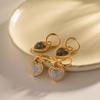 1 Pair Heart Hoop Earrings Glitter Zircon Dangle Earring Lock Shape Ear Hook Jewelry Fashion Accessory for Banquet