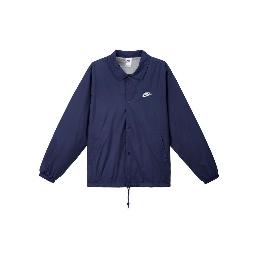 Nike Solid Color Logo Embroidered Single-Breasted Polo Casual Long Sleeve Jacket Men jackets Blue FN3317-410