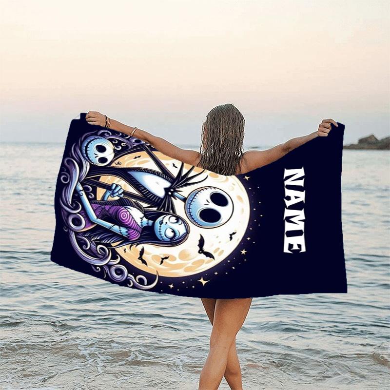 1pc Jack2 Beach Towel with Custom Name, Beach/Swimming/Bath/Picnic/Camping Towel, Suitable for Seaside Beaches