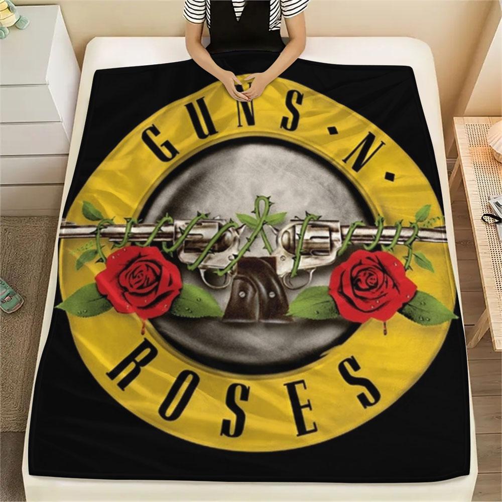 Guns N' Roses Rock band printing Flannel Blanket Bedroom Sofa Camping Warm blanket Gifts for family and friends-MJ002