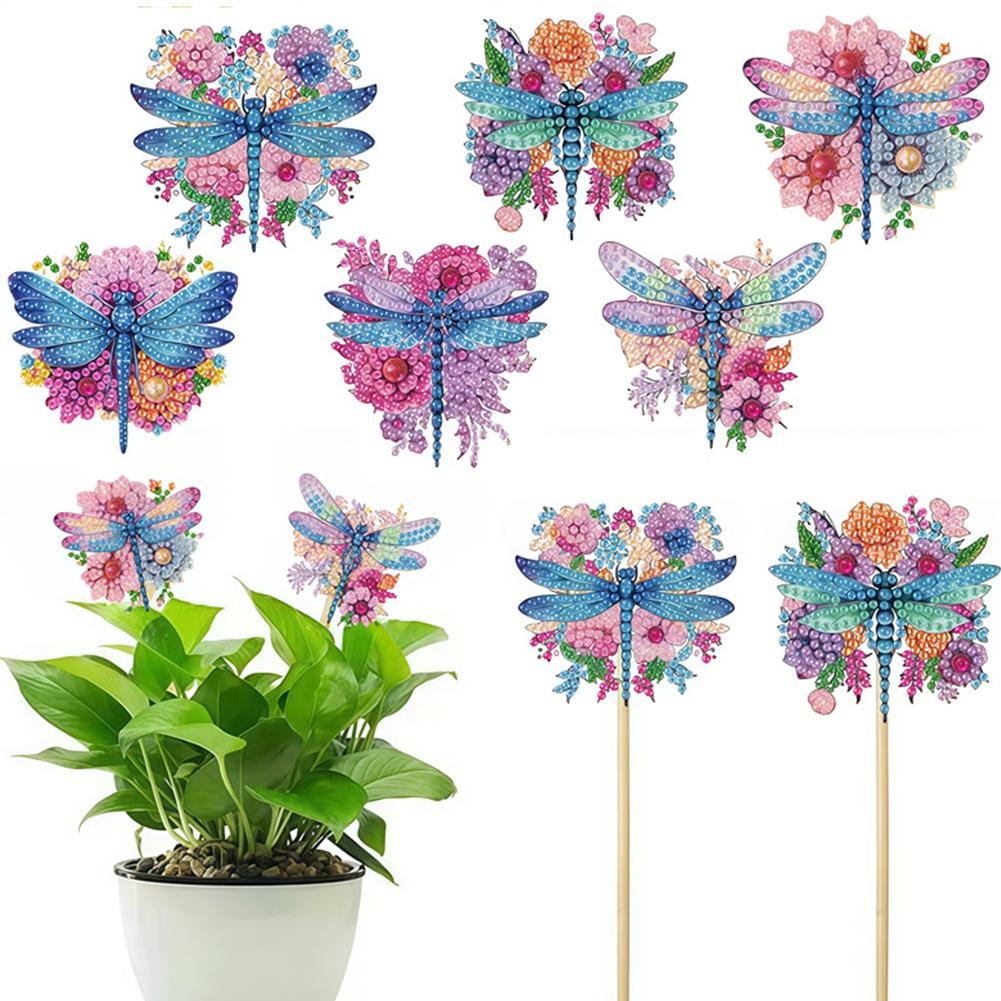 6Pcs Bee Stakes Diamond Painting Kits Animal Diamond Art Garden Decor Kits DIY Crafts Diamond Art Craft Kits for Adults