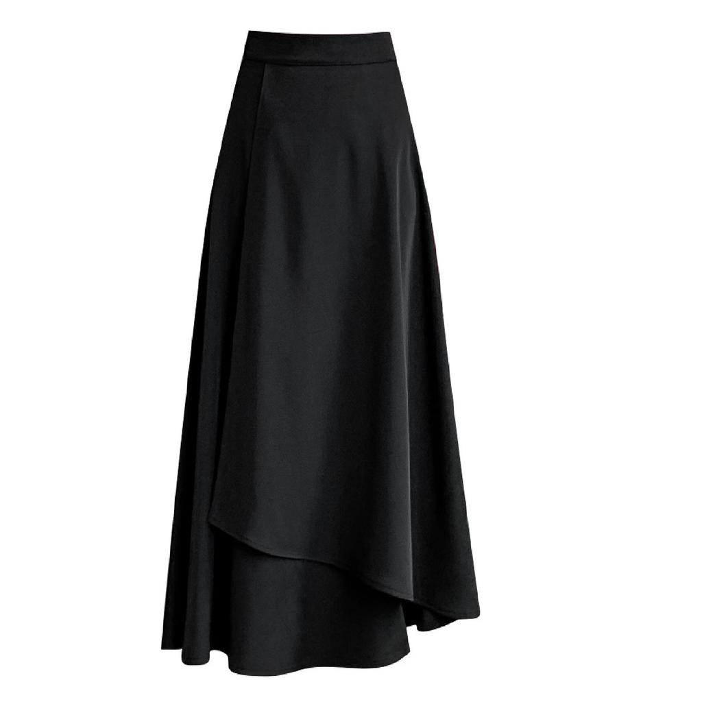 2024 Women's High Waist A-line Midi Skirt: Irregular, Professional, and Flowy