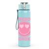 1PC Xoxo Pink Circle Pattern Print 750ml Color Plastic Sports Water Bottle Leakproof Flip Straw Lid Suitable for Sports Office Home Use