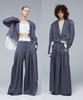 Meuameu Signature Unbalance Pin Tuck Logo Band Flare Slacks