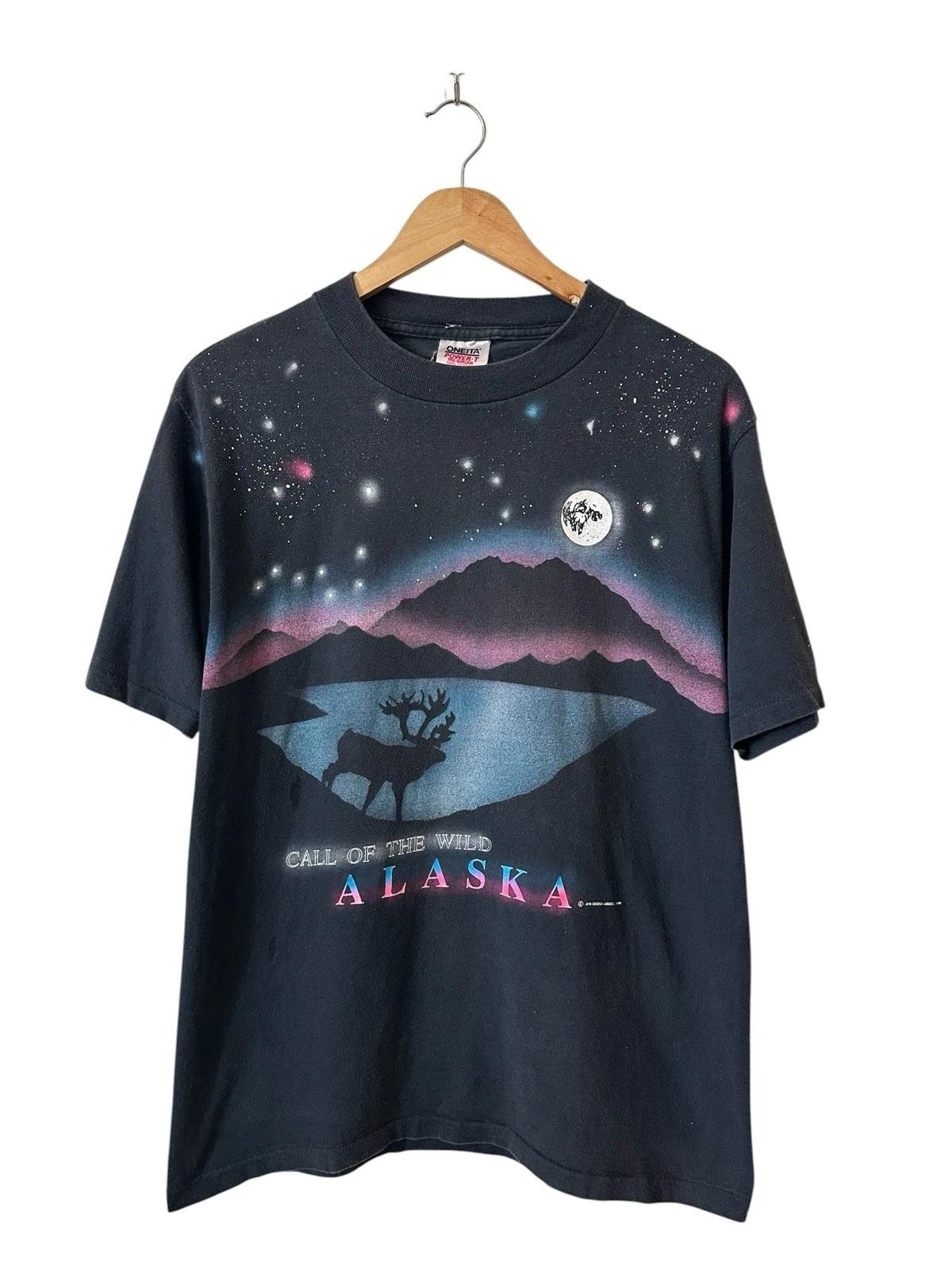 

Vintage Alaska Call Of The Wild T Shirt Men’s Large 90’s Airbrush Black Nature 2XL