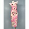 Export Lu's Summer New Suspender Smooth Fabric Print High Quality Open Back V-neck Swing Special Dress