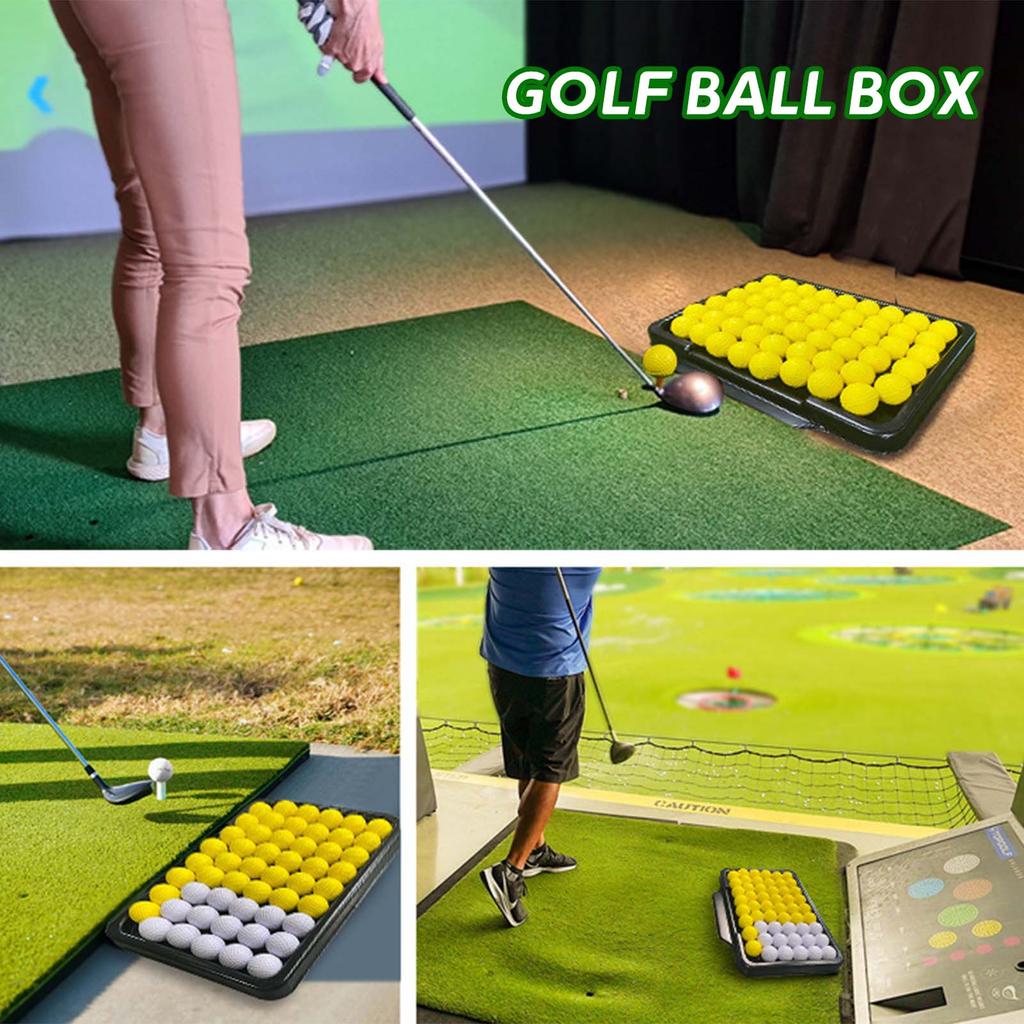 Large Golf Ball Holder Golf Driving Range Practice Balls Box Set Training Accessories with Storage Container for Golfers
