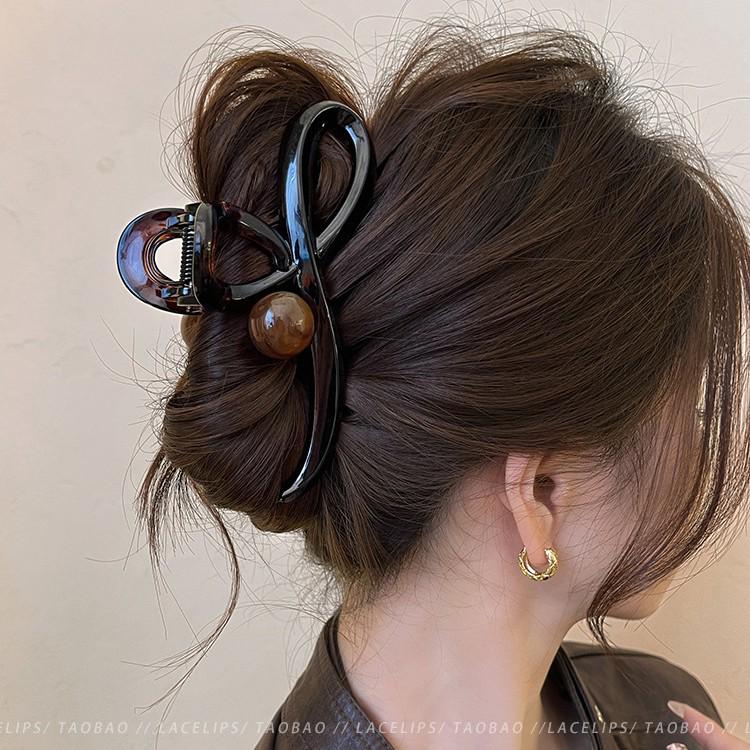 2025 Korean Style Large Updo Hair Clip for Thick Hair – Elegant Autumn Women’s Shark Clip