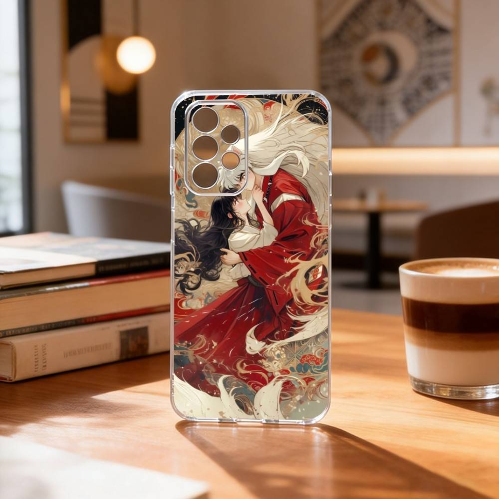 Inuyasha Silhouette Red Katana Anime  Phone Case Transparent Silicone Soft For Samsung S25,S24,S21,S22,S23,S30,Ultra,S20,Plus,Fe