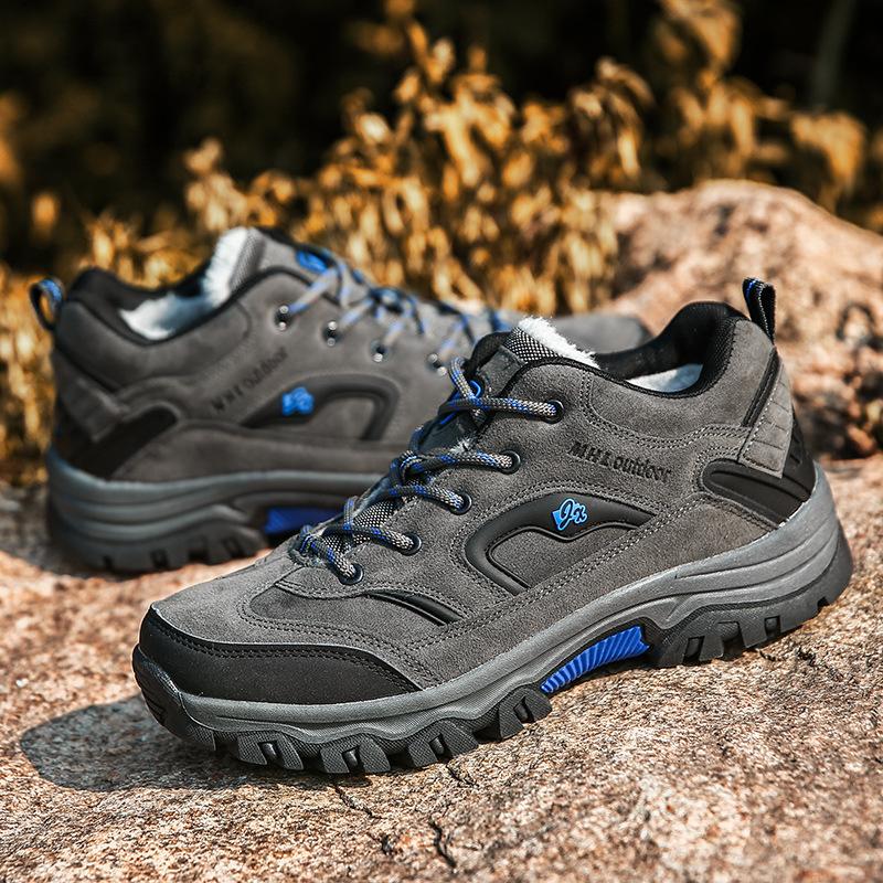 Winter New 2025 Large Size Boots Warm Thickened Hiking Shoes Northern Hairy Men's High-top Snow Boots