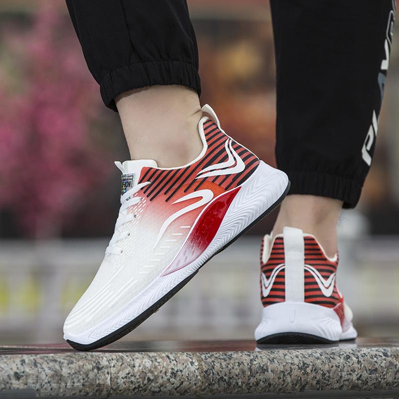 Men's Shoes for Summer Breathable New Mesh Sneakers Fashionable Color-blocking Comfortable Thin Green Casual Running Shoes