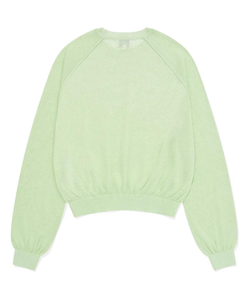 COVERNAT WOMAN Sheer Round Neck Knit Light Lime