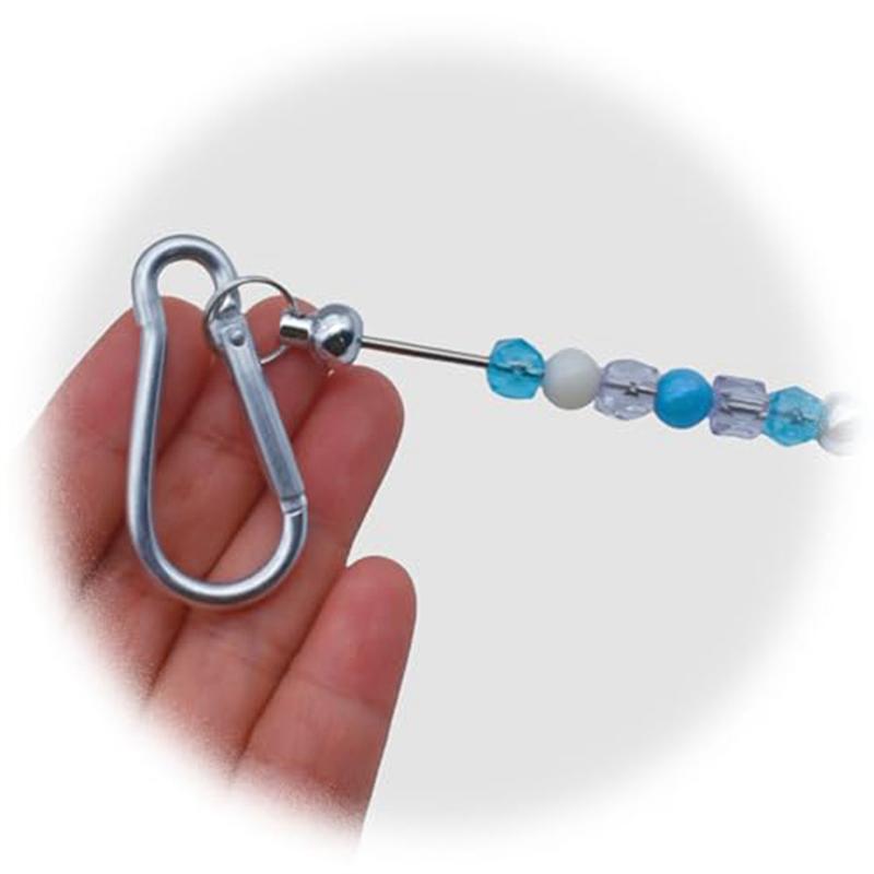 Good-10 Pcs Beadable Keychian Bars Small Carabiner Clips DIY Beaded Key Chains Charm Craft (No Beaded Included)