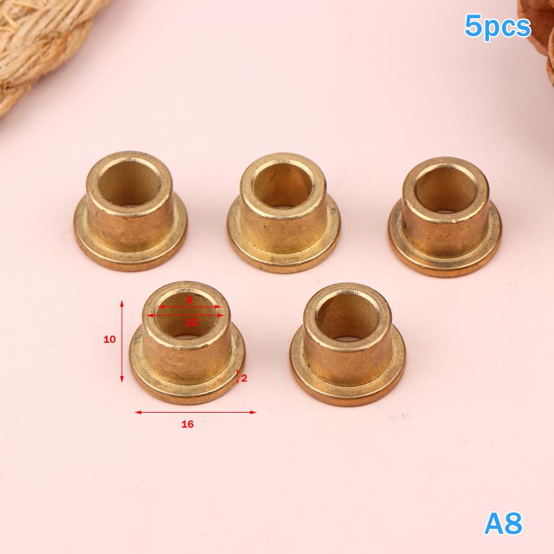 5Pcs Flanging Self-Lubricating Bearing Powder Metallurgy Oil Guide Sleeve With Edge Step Shoulder Flange Bushing Copper Sleeve