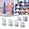 1 Set Diy Drop Glue International Chess Crystal Epoxy Resin Mold 3D Chess Piece Silicone Mould Accessories