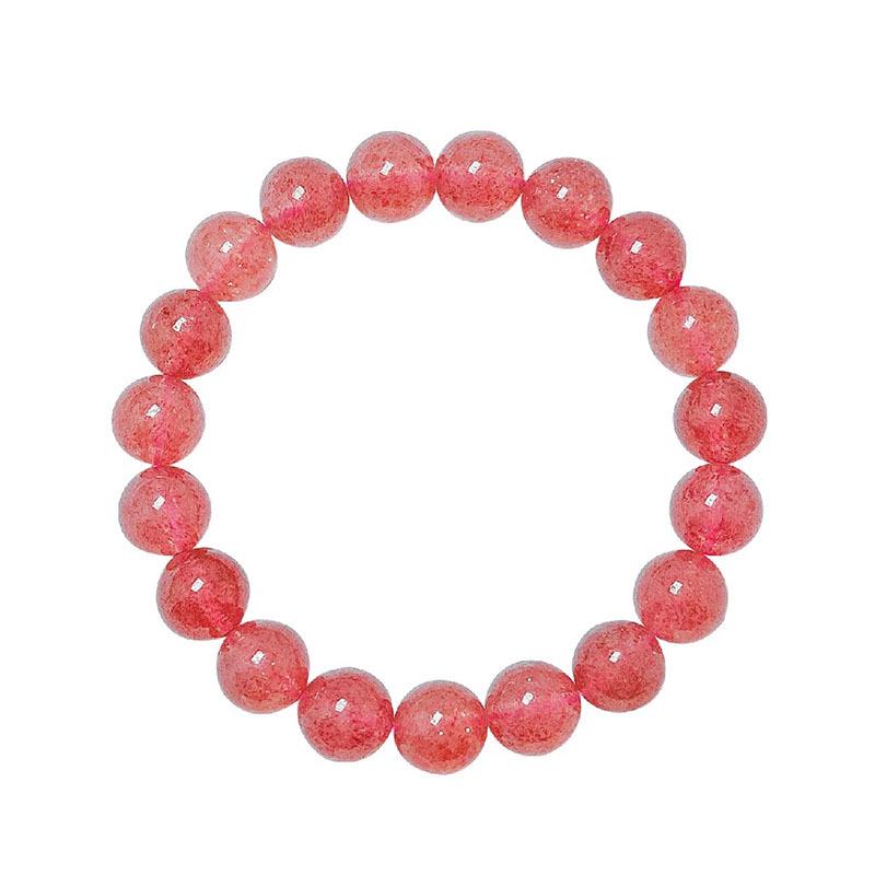 Luxury Crystal Beads Bracelet: Pigeon Blood Red Ice Jade  Strawberry Quartz