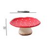 Affascinante Set di Stoviglie in Ceramica a Forma di Fungo Rosso: Tazza, Piatto da dessert, Ciotola da riso, Ciotola per noodles, Insalatiera e Cucchiaio
