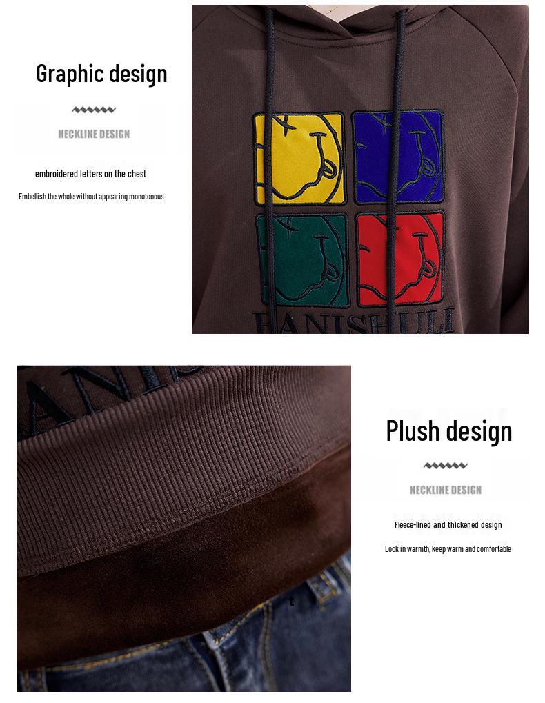 Women's Thickened Fleece Hoodie: 2024 New Autumn/Winter Korean Fashion Loose Fit