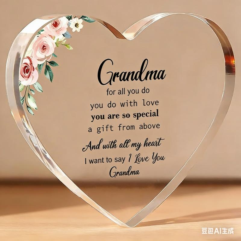 2D Flat, Grandmother-themed Gift Acrylic Desktop Decoration, Home Decor Plaque Hanging Wall Art Decorative Garden Decoration for Room Door Signs Hangi