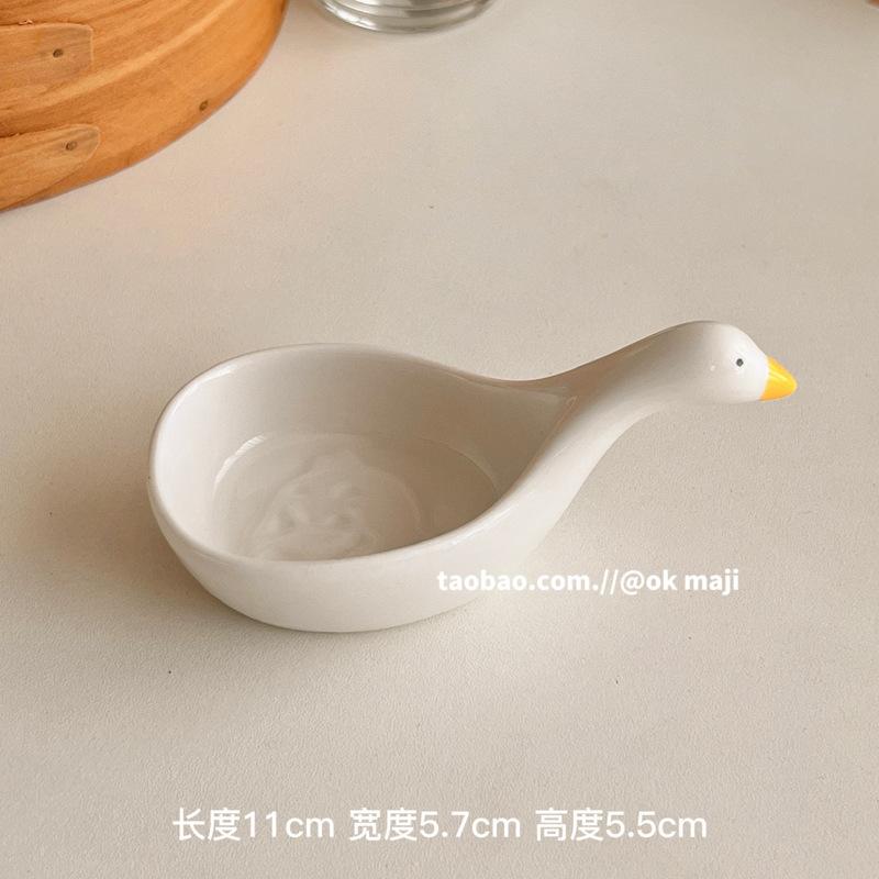 Cute Ceramic Duck Dipping Dish Creative Drinking Duck Taste Dish Household Seasoning Sauce Dish Vinegar Oil Dish Small Material Dish