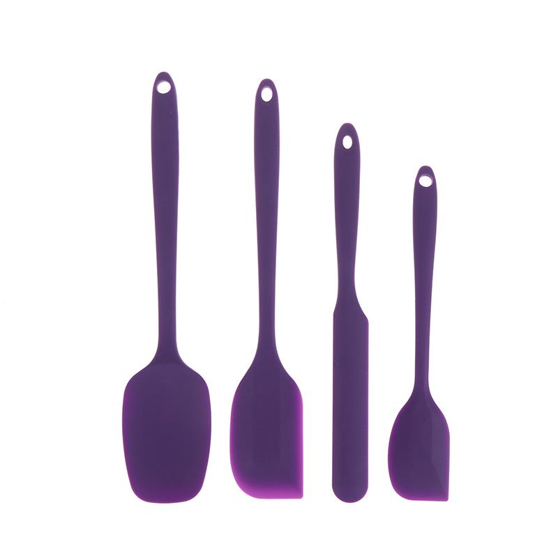 4Pcs/Set Non Stick Heat-Resistant Silicone Spatula Set Kitchen Utensils With Cream Scraper For Cooking Mixing Baking Tools