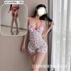Crispy Cherry Floral Can Be Worn Outside, Sexy Suit, Free Suspender V-neck Plus Chest Pad Pajamas, Comfortable Home