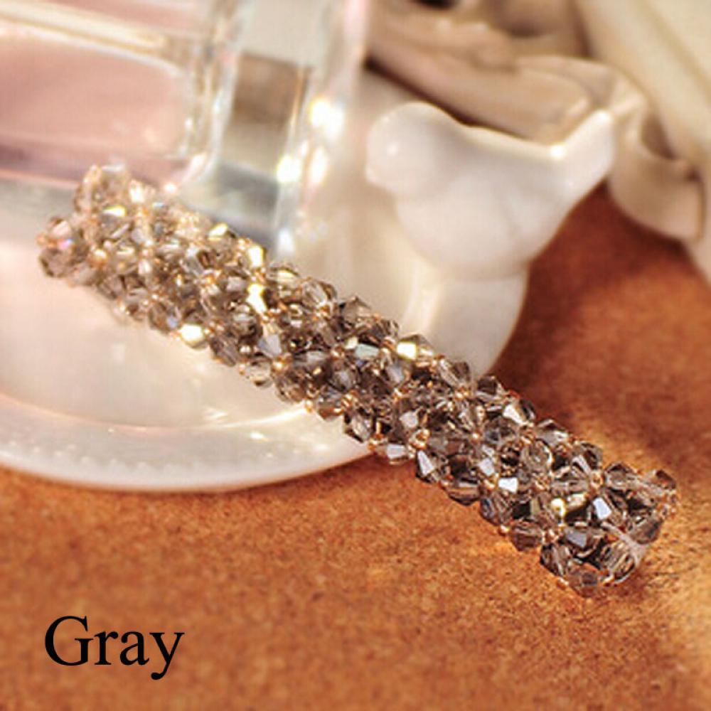 

Girls Headwear Bling Hair Clip Crystal Rhinestone Hairpin Barrette сірий