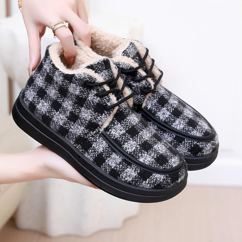 Cloth Shoes, Women's Cotton Shoes, Fashionable Fleece and Thickened Soft-soled Cotton Boots, Anti-slip