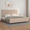 3125596 vidaXL Bed Frame with Headboard Cappuccino 200x200 Cm Faux Leather
