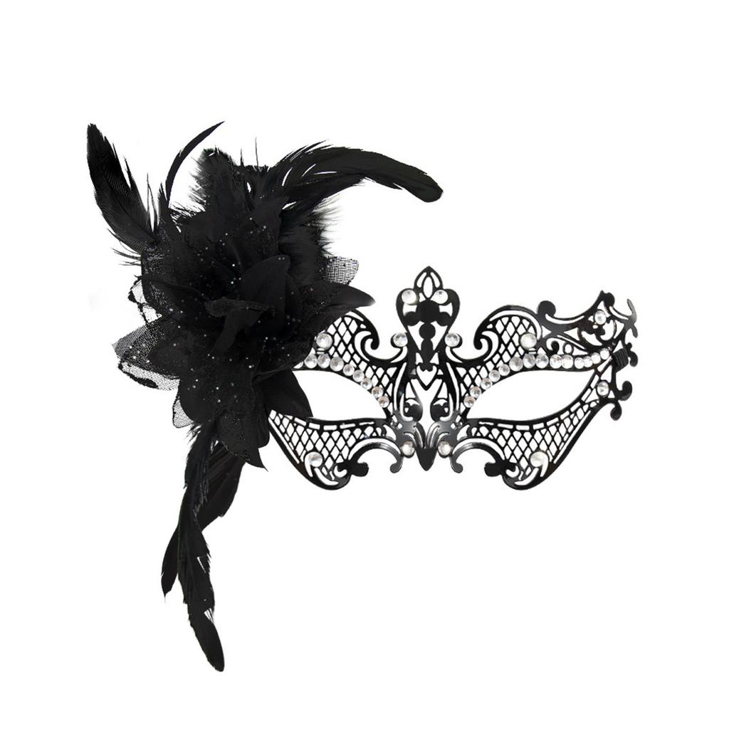 Ball Metal Mask Masquerade Holiday Party Half Face Diamond Mask Hollow Dress Props