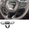 Car Steering Wheel Cover Trim Interior Decoration Accessories Carbon Fiber Look for Dodge Challenger Charger GT RT Hellcat Daytona 2015-2021