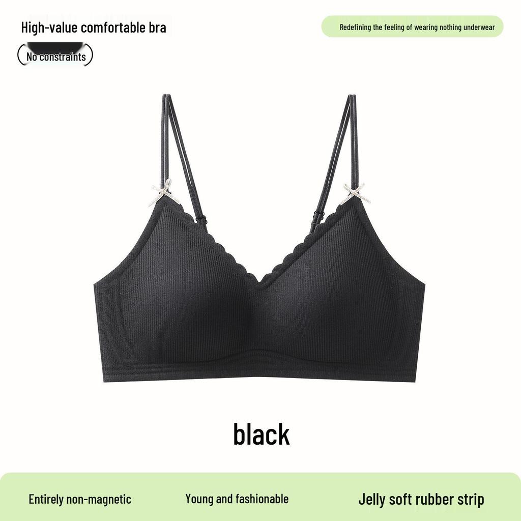Seamless Push-Up Wireless Bra for Women with Side Support and Fixed Cups