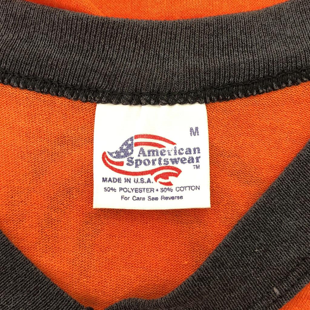 AmericanSportswear 90s Made in USA Old Print Pattern Short sleeve V-neck uniform T-shirt Men's Used