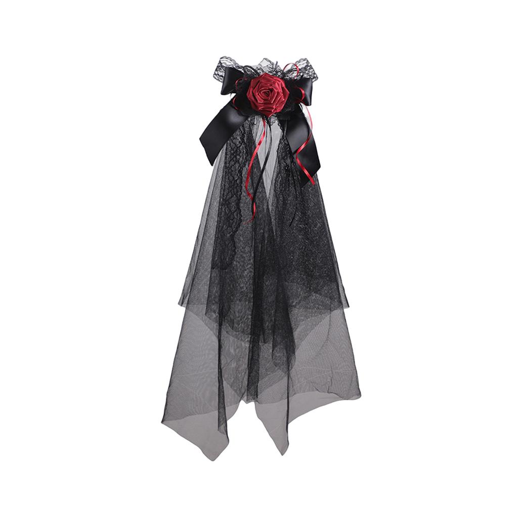 Adjustable Black Hairs Accessory Gothic Halloween Headpiece For Cosplay, Witch Costumes & Themed Parties