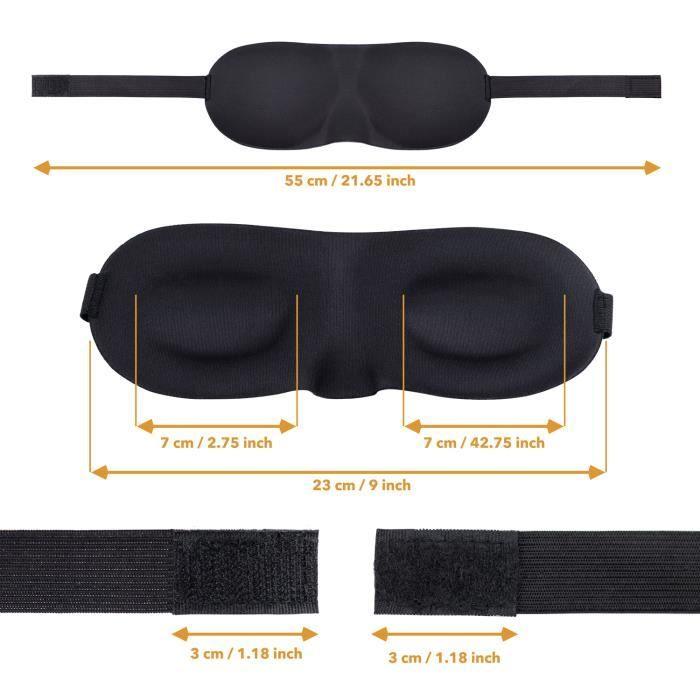 Masque de nuit - Novidia - 3D - Lot de 2 - Anti lumière - Lanière réglable - Confortable