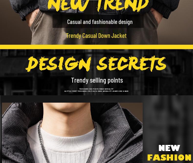 Men's High-End Hooded 90% Duck Down Jacket – Short, Thick, Warm, Trendy, Casual Winter Outerwear