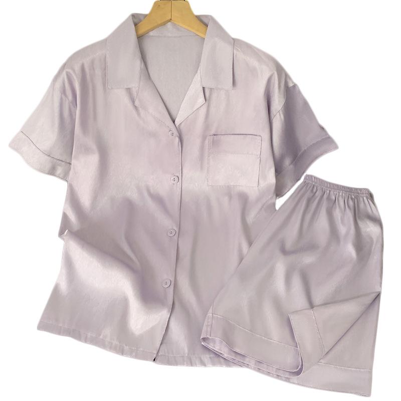 Fashion Solid Color Loungewear Casual Women'S Pajamas Can Be Worn Outside In Summer, Short-Sleeved Shorts Set