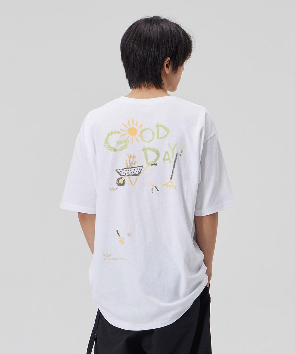 Astral Projection [Good Day] Cotton Loose Fit Short Sleeve T-Shirt_White Xl