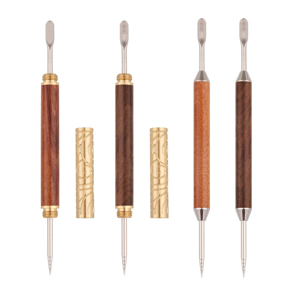 Latte Art Needle Tool with Carved Rosewood Handle Professional Coffee Decorating Pen for Baristas