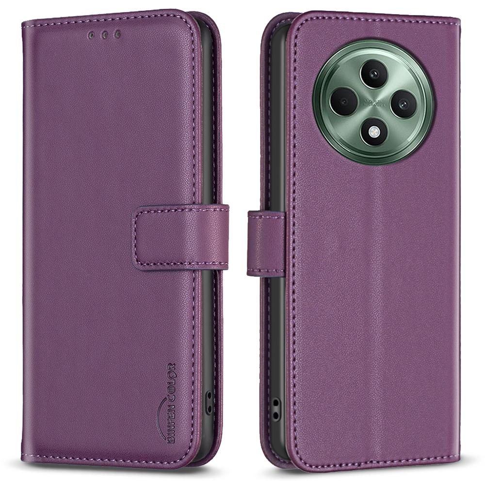BINFEN COLOR BF17 For Oppo Reno12 F 5G Case Leather Phone Cover Wallet Stand
