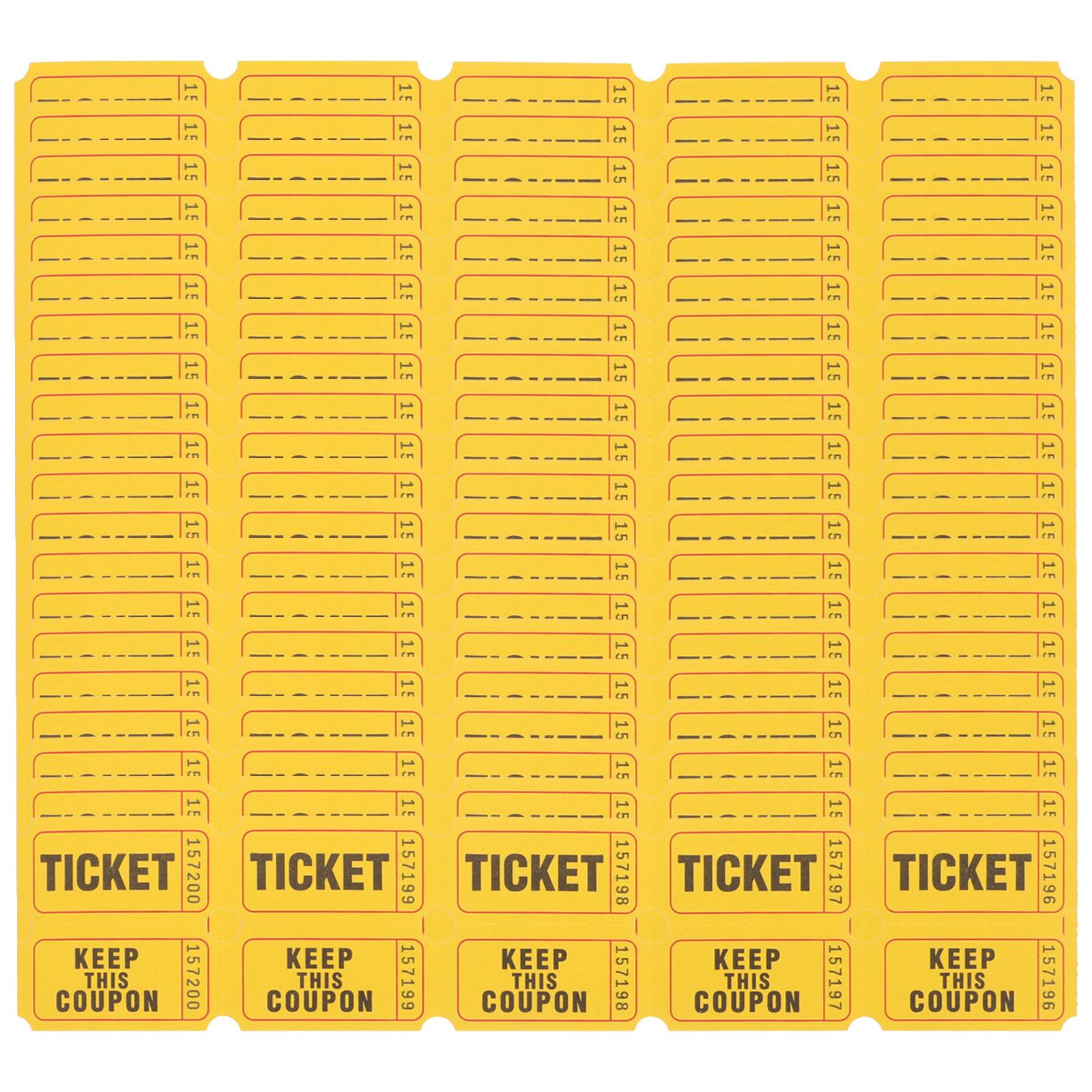 

100 шт. Бумажные лотерейные билеты Билеты на мероприятия Этикетки Универсальные билеты Билеты для многократного использования жёлтый