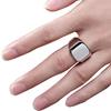Night Club Punk Square Men Smooth Band Wide Finger Ring Jewelry Birthday