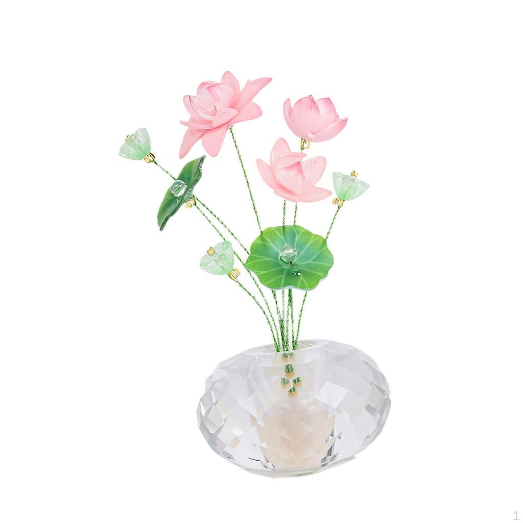 Car Dashboard Accessory with Crystal Floral Ornament