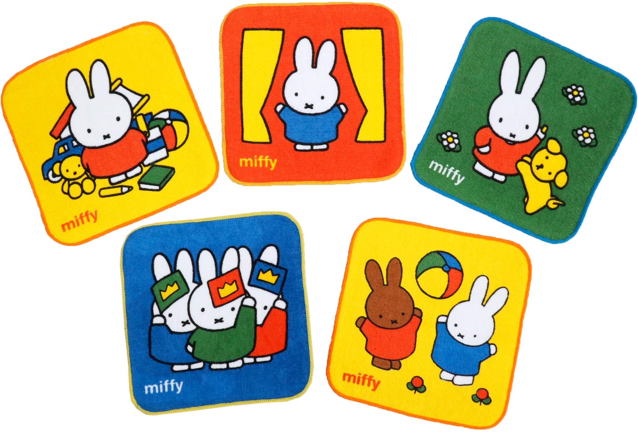 

Marushin Mini Miffy 5 Different Perfect for and Elementary Suitable for Boys and Product 5835001600 Towels, 5-Piece Set, Miffy, 15x15cm, Life,
