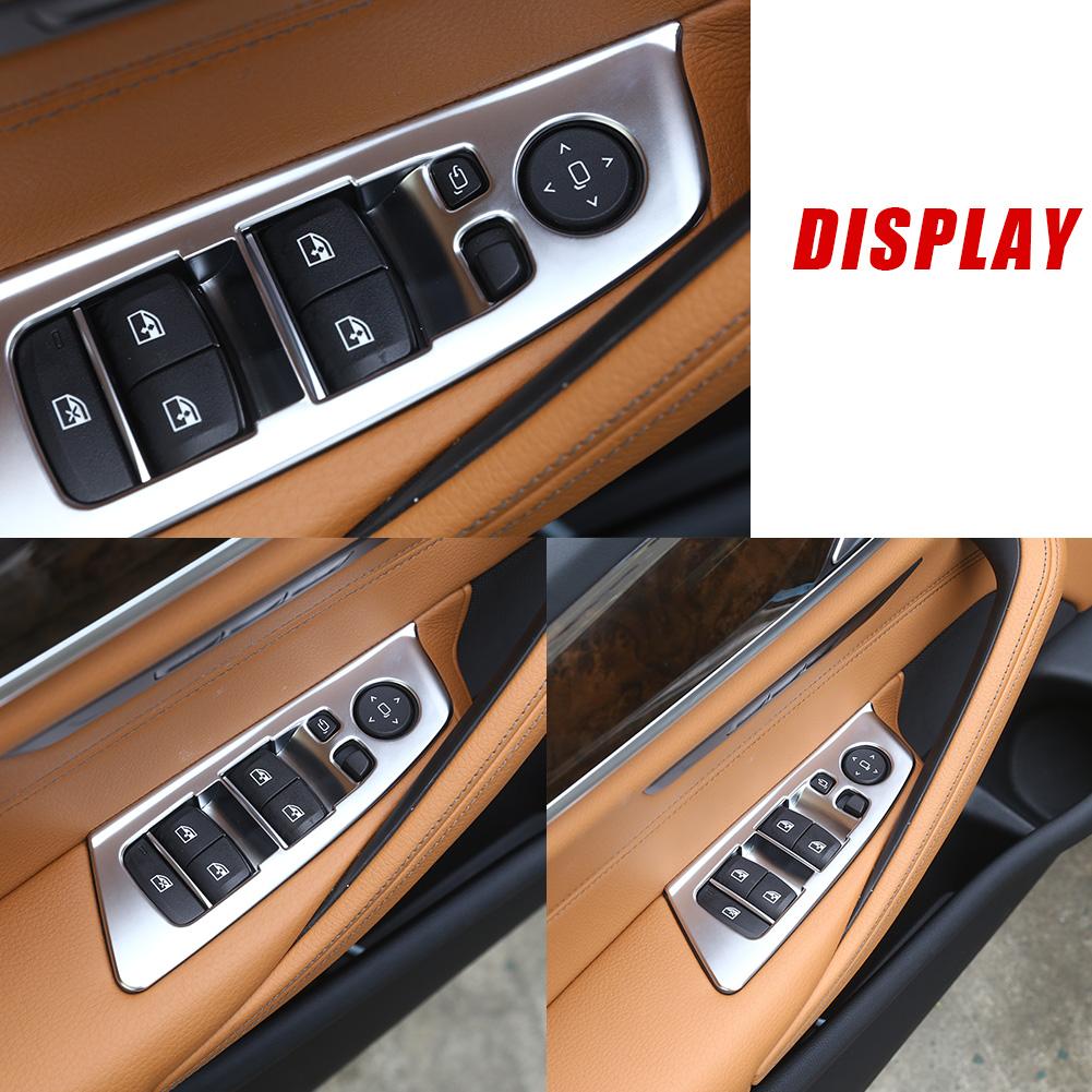 4pcs Car Window Switch Lift Button Frame Cover Trim for BMW 5 Series G30 2017 2018