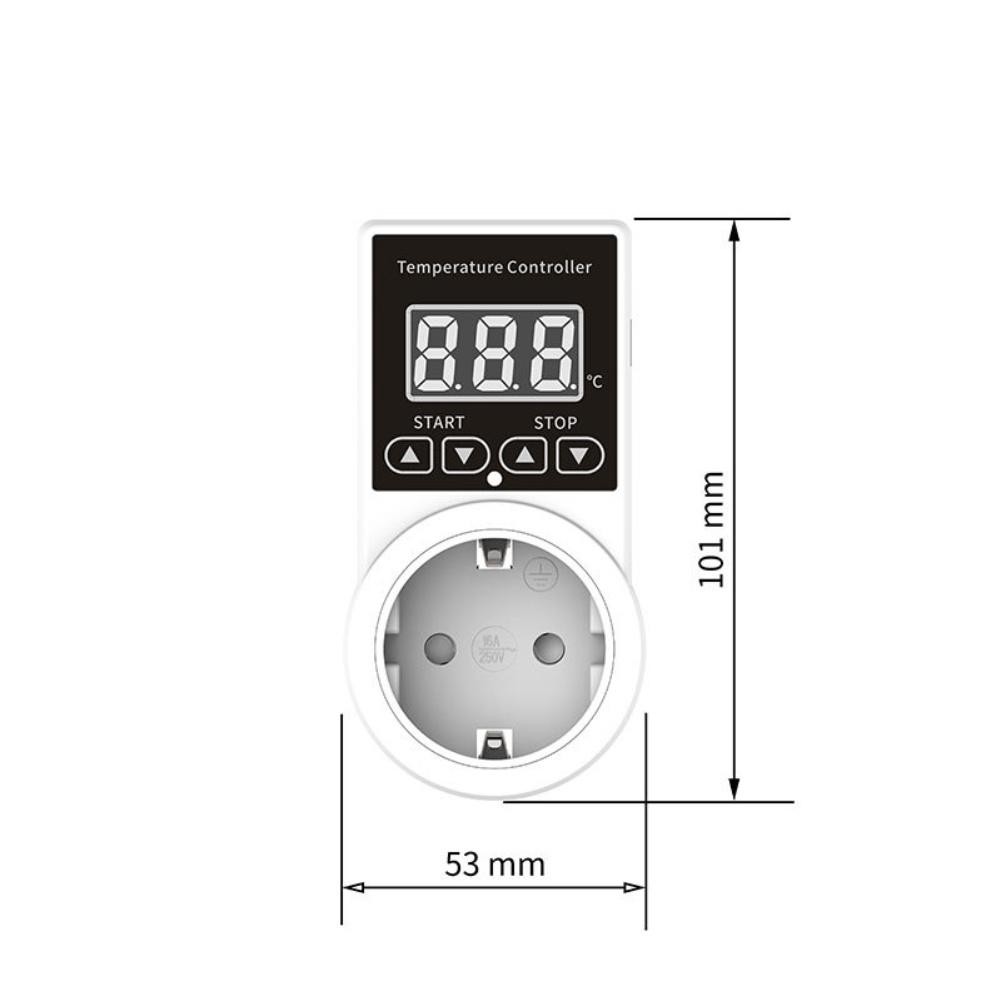

Digital Temperature Controller Socket with Sensor for Programmable Heating Cooling Control with Alarm and LCD Screen Display